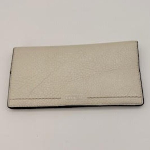Coach Ivory Pebbled Leather Slim Wallet Unisex - Picture 1 of 7